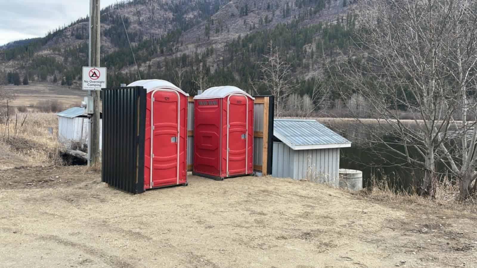 Porta Potties at Phillips Lake